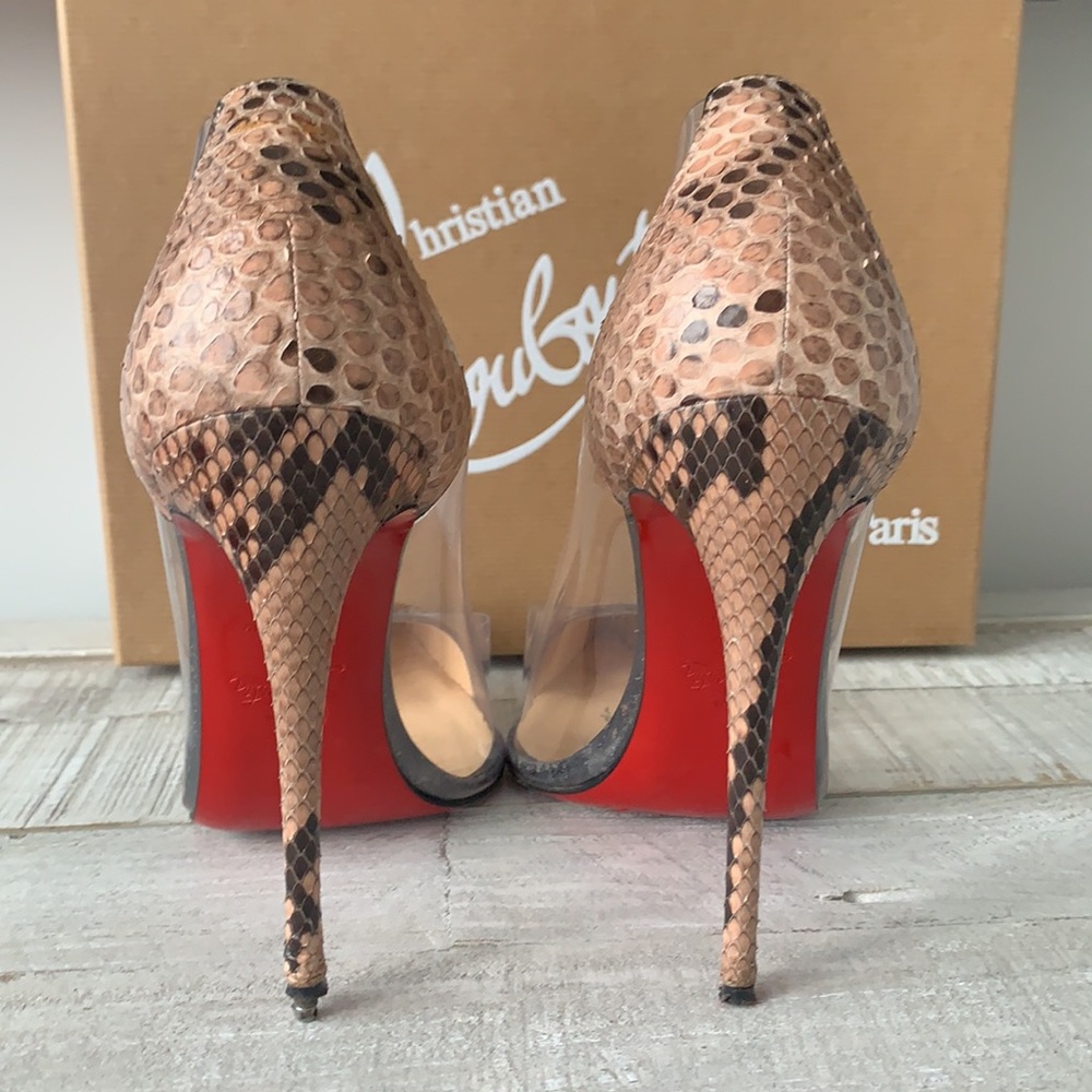 Christian Louboutin Debout 120 Python Lucido/Pvc … - image 3